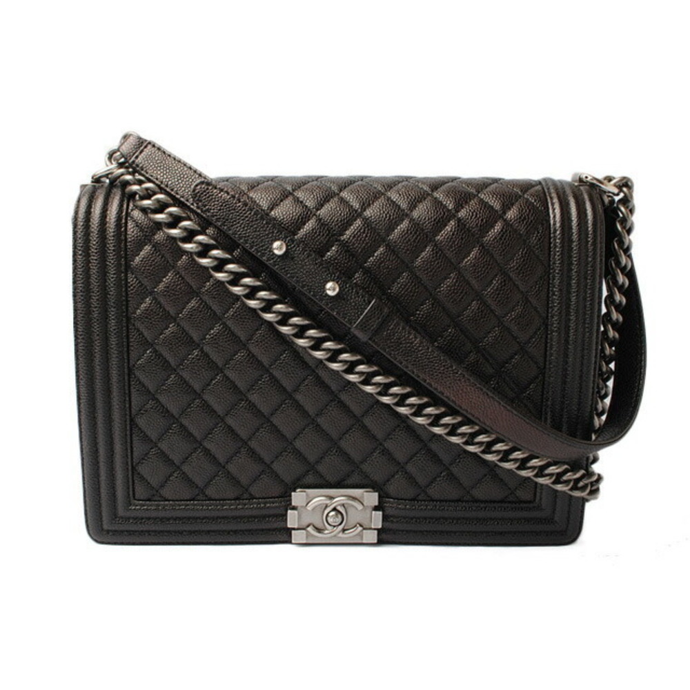 CHANEL Chain Shoulder Bag Boy Chanel Black